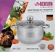Кастрюля с крышкой из нержавеющей стали Benson BN-221 6.5 л 5-шарове дно - изображение 1