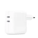 Мережевий зарядний пристрій 35W Foxconn Orig 2*USB-C зарядний пристрій для iPhone, iPad, AirPods, Apple Watch MNWP3 - зображення 2