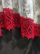 Тюль на кухню Komfort Мрамор жаккард белый с красным кружевом 290*160 см Белый с красным (ам-03) - изображение 2