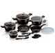 Набір посуду Berlinger Haus Metallic Line Shiny Black Collection з мармуровим покриттям - зображення 1
