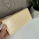 Кожаный кошелек женский кошелек женский клатч-кошелек с крокодилом натуральная кожа Черный Бежевый (197819) - изображение 5