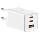 Мережевий зарядний пристрій Baseus GaN5 Pro 65W 2Type-C+USB 100W EU (CCGP12020) White - зображення 5