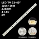 LED підсвітка TV 32-40" 336mm 4-led 40626*35021228 RT148K06TA T152K08TA E61020002 RT148T152K07TA E 1pcs=1set - изображение 1