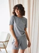Пижама (футболка + шорты) женская BARWA garments 0315/313 S Серый меланж (2113153131106) - изображение 3