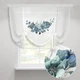 Занавеска римка из льна для кухни Adagio Windows Decor Синие цветы, тюль с рисунком в цветы 135х120 см - изображение 1