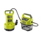 Насос для чистої та брудної води Ryobi RY18SPA-0, ONE+ 18В, 4200 л/г, вис 8 м, глиб. 5 м, штуцер 1", таймер відключення, захист сухого ходу (без АКБ та ЗУ), 4 кг - зображення 2