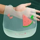 Слинявчик силіконовий з кишенею Прозорий Кавун Зелений SPA13 - зображення 3