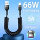 Пружинний кабель Fast Charging USB Type-C 0,8м для швидкого заряджання смартфона і передачі даних - зображення 3