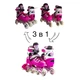 Дитячі ролики для початківців 3 в 1 Scale Sports, розмір 37-41.5, Рожеві - зображення 1