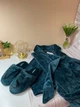 Комплект Жіночий халат Victoria's Secret плюшевий (XS-S) та хутряні тапочки S (36-37) колір зелений - изображение 15