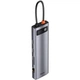 Перехідник HUB Baseus Metal Gleam Series 11-in-1 Multifunctional Type-C (CAHUB-CT0G) Space Gray - зображення 4