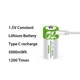 Аккумулятор-батарейка тип C (R14) 1,5В - с разъемом TYPE-C Smartools 5000 mwh + кабель TYPE-C - изображение 2