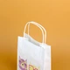 Пакет подарунковий еko-kraft 150*90*240 мм - 10 шт/уп Маленький паперовий пакетик з ручками і малюнком "Кішки в окулярах" Пакувальний пакет для гостинців - зображення 3