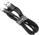 Кабель Baseus Cafule Cable Lightning 0,5m 2.4A Gray Black - изображение 2