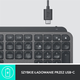 Klawiatura bezprzewodowa Logitech MX Keys Advanced Wireless Illuminated Graphite (920-009415) - obraz 8
