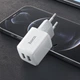 Мережевий зарядний пристрій Hoco N8 USB-C/USB-A з кабелем USB-C 1 м білий - зображення 5
