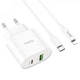 Мережевий зарядний пристрій Hoco C95A 20 Вт PD QC3.0 USB-C/USB-A/Lightning з кабелем USB-C – Lightning 1 м білий - зображення 8