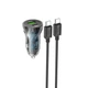 Автомобільний зарядний пристрій HOCO Z47A Transparent Discovery Edition dual port PD30W+QC3.0 car charger set(Type-C to Type-C) Transparent Black (6931474782311) - изображение 1