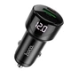 Автомобільний зарядний пристрій HOCO Z42 Light road dual port digital display PD20W+QC3.0 car charger Black - зображення 2