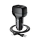 Автомобільний зарядний пристрій HOCO Z36 Leader dual port car charger set(iP) Black (6931474727732) - изображение 5