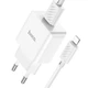 Мережевий зарядний пристрій HOCO C106A Leisure single port charger set(iP) White - изображение 2