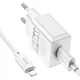 Мережевий зарядний пристрій HOCO C106A Leisure single port charger set(iP) White - изображение 5
