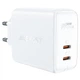 Мережевий зарядний пристрій ACEFAST A29 PD50W GaN (USB-C+USB-C) dual port charger White (AFA29W) - изображение 2