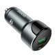 Автомобільний зарядний пристрій HOCO Z42 Light road dual port digital display PD20W+QC3.0 car charger Metal Gray (6931474742551) - изображение 4