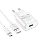 Мережевий зарядний пристрій HOCO C109A Fighter single port QC3.0 charger set(Type-C) White - изображение 5