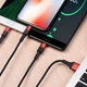 Дата кабель Hoco X26 Xpress 3in1 Lightning -MicroUSB-Type-C (1m) Черный / Красный - изображение 3