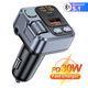 Автомобильный FM ФМ модулятор Terra T16, Bluetooth 5.1, трансмиттер, вольтметр, зарядка QC 3.0 и PD 30W - изображение 2