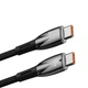 Кабель Type-C на Type-C з підсвічуванням Baseus Glimmer Series Fast Charging (2m, 100W, 5A, 480Mbps). Black - зображення 3