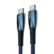 Кабель Type-C на Type-C з підсвічуванням Baseus Glimmer Series Fast Charging (2m, 100W, 5A, 480Mbps). Blue - зображення 9
