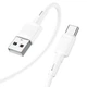 Кабель зарядки Hoco USB to Type-C (USB-C) для мобильных устройств Samsung/Xiaomi/Huawei/Meizu/Honor. Быстрая зарядка 1M 3A. Original Series. White - изображение 1