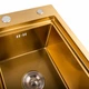 Кухонна мийка Platinum Handmade PVD мідна 580x480x220 R (3,0/1,5 мм корзина та дозатор в комплекті) - зображення 7
