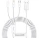Кабель BASEUS Combo Superior CAMLTYS-02, 150 см, MicroUSB, Lightning и Type-C, белый - изображение 1