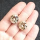 Позолоченные серьги Hand Made с кристаллами Swarovski светло-янтарнвого оттенка - изображение 2