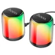 Портативна дротова колонка Hoco BS56 Colorful wired 2in1 (2 динаміка та пульт) 113х87мм 5x2W Black - изображение 1