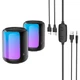 Портативна дротова колонка Hoco BS56 Colorful wired 2in1 (2 динаміка та пульт) 113х87мм 5x2W Black - изображение 2