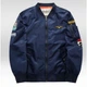 Мужская куртка Aviator с нашивками на резинке Бомбер мужской американский Синий L - изображение 1