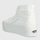 Tenisówki damskie materiałowe na platformie za kostkę Vans Sk8-Hi VN0A5JMKW001 41 (10US) 26.5 cm Białe (196570277482) - obraz 3