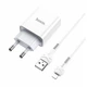Зарядний пристрій HOCO C81A 1USB/2.1A з кабелем для заряджання USB - Lightning Білий - зображення 3
