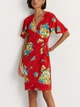 Платье на запах миди летнее женское Ralph Lauren 176615069 XS Красное (1159782075) - изображение 1