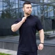 Мужская льняная рубашка с коротким рукавом темно-синяя M 1-0415-M - изображение 2