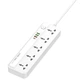 Мережевий фільтр (подовжувач) LDNIO SC5415, 5 розеток US/EU/UK, 2 USB+1 USB QC3.0+TypeC PD20W - зображення 1