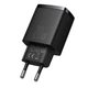 Мережевий зарядний пристрій адаптер Baseus QC3.0+PD3.0 20W USB+Type-C 3A швидка зарядка для телефону чорний - зображення 2