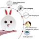 Ночной светильник RGB Силиконовый Кролик Rabbit Silicone Lamp LY-271, Розовый - изображение 3