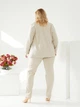 Костюм (пиджак+брюки) Ukreina Льняной 3XL Бежевый в полоску U23PID1069\U23BRU1072 - изображение 5