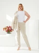 Костюм (пиджак+брюки) Ukreina Льняной 3XL Бежевый в полоску U23PID1069\U23BRU1072 - изображение 6
