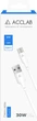 Кабель ACCLAB PwrX 30W USB-A to Type-C 1.2 м White (1283126559532) - изображение 2